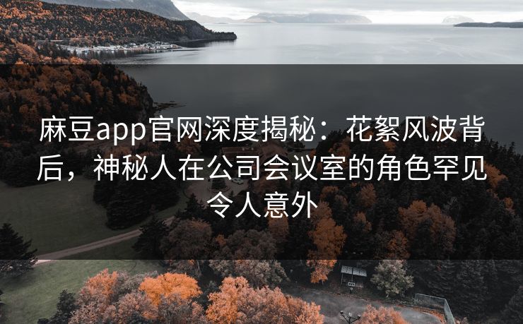 麻豆app官网深度揭秘：花絮风波背后，神秘人在公司会议室的角色罕见令人意外