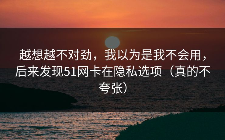 越想越不对劲,我以为是我不会用,后来发现51网卡在隐私选项(真的不夸张)