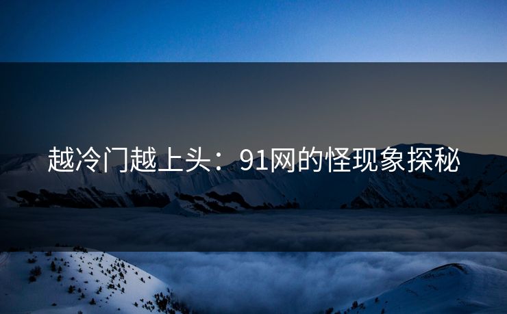 越冷门越上头：91网的怪现象探秘